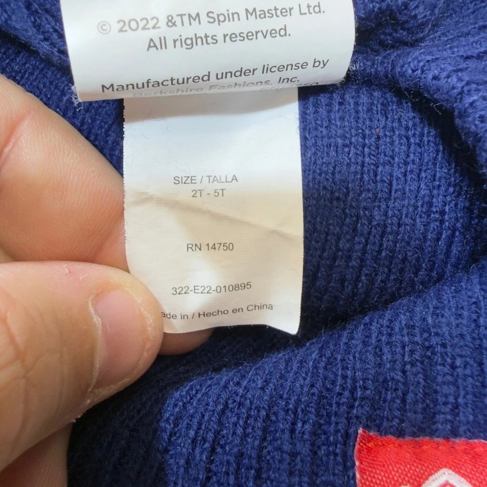 Paw Patrol Chase Blue‎ Knit Beanie Toddler Kids Hat 2T-5T Chase Police Dog 2022